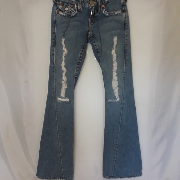 True Religion Denim - True Religion Sz 24 Joey Twisted Distressed Jeans